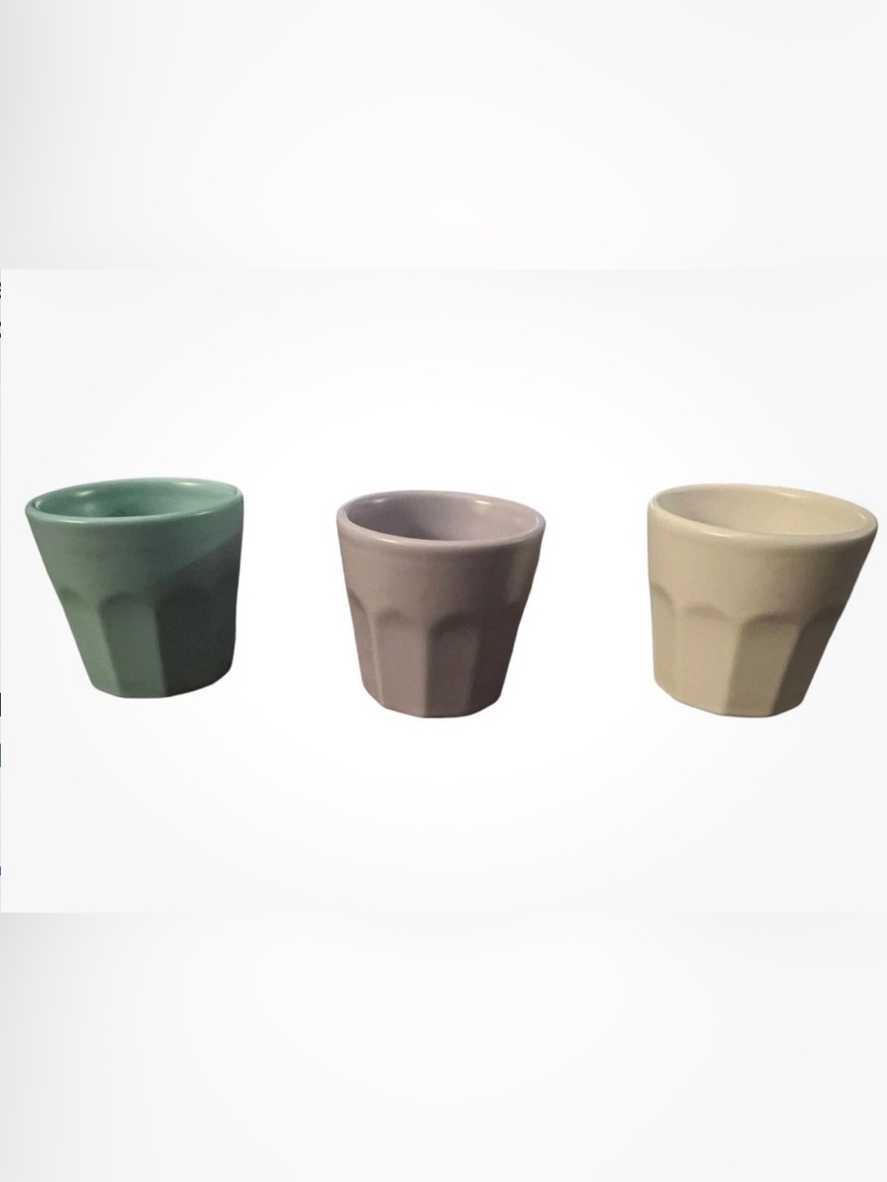 Anthropologie Pastel Espresso Cups Set in Blue, Lavender & Cream